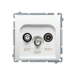 GNIAZDO ANTENOWE SAT-SAT-RTV KOŃCOWE BIAŁE - BMZAR+SAT3.1-P2.01/11 - KONTAKT SIMON