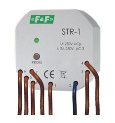 STEROWNIK ROLET 1.5A AC3 230V DWUPRZYCISKOWY MONTAŻ W PUSZCZE FI60 STR-1 - STR-1 - F&F