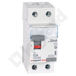 WYŁĄCZNIK RÓŻNICOWY 63A/30MA 2 POLOWY TYP AC P302 - 411511 - LEGRAND