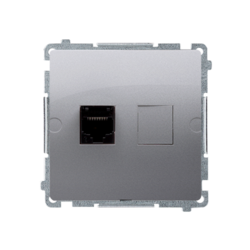 GNIAZDO KOMPUTEROWE 1XRJ45 KAT.5 INOX BASIC - BMF51.02/21 - KONTAKT SIMON
