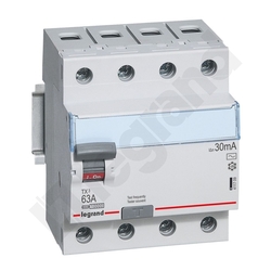 WYŁĄCZNIK RÓŻNICOWY 63A/30MA 4 POLOWY TYP AC P304 - 411709 - LEGRAND