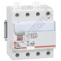WYŁĄCZNIK RÓŻNICOWY 80A/30MA 4 POLOWY TYP AC P304 - 411705 - LEGRAND