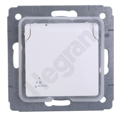 GNIAZDO POJEDYNCZE Z UZIEMIENIEM 2P+Z 16A IP44 BIAŁE CARIVA - 773628 - LEGRAND