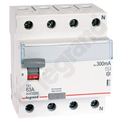 WYŁĄCZNIK RÓŻNICOWY 63A/300MA 4 POLOWY TYP AC P304 - 411729 - LEGRAND