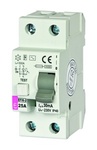 WYŁĄCZNIK RÓŻNICOWY 25A/30MA 2 POLOWY TYP AC EFI6 - 002062132 - ETI