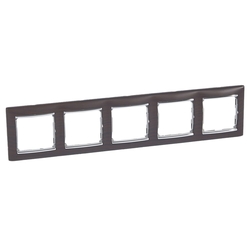 RAMKA PIĘCIOKROTNA POZIOMA WENGE/SREBRO VALENA  - 770375 - LEGRAND