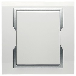 ŁĄCZNIK JEDNOBIEGUNOWY MODUŁ BIAŁY + SREBRNY QUATTRO - 1110-10 - ELEKTRO-PLAST NASIELSK