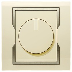 ŚCIEMNIACZ 400W BEZ RAMKI KREMOWY + SATYNOWY ELEMENT ZDOBNICZY SPT QUATTRO  - 1117-11 - ELEKTRO-PLAST NASIELSK