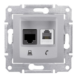 GNIAZDO TELEFONICZNO-KOMPUTEROWE KATEGORII 5E ALUMINIUM SEDNA  - SDN5100160 - SCHNEIDER ELECTRIC
