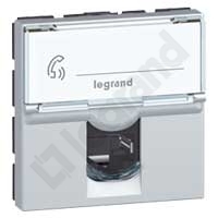 GNIAZDO 1XRJ45 KAT6 FTP 90&deg; ALU MOSAIC  - 079492 - LEGRAND