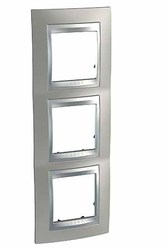 RAMKA POTRÓJNA PIONOWA NIKIEL MAT UNICA TOP  - MGU66.006V.039 - SCHNEIDER ELECTRIC