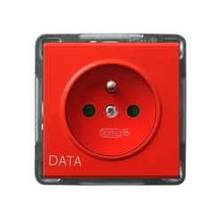 GNIAZDO POJEDYNCZE Z UZIEMIENIEM DATA, Z PRZESŁONAMI TORÓW PRĄDOWYCH MODUŁ BIAŁY SONATA  - GP-1RZDP/m/00 - OSPEL