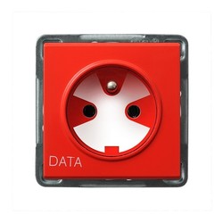 GNIAZDO POJEDYNCZE Z UZIEMIENIEM DATA Z KLUCZEM UPRAWNIAJĄCYM MODUŁ BIAŁY SONATA  - GP-1RZK/m/00 - OSPEL
