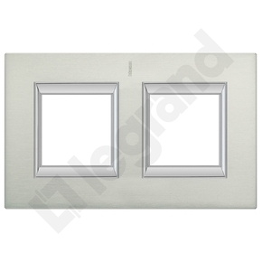 RAMKA PROSTOKĄTNA POZIOMA 2X2 MODUŁY BRUSHED ALUMINIUM AXOLUTE - HA4802M2HXC - LEGRAND