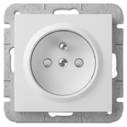 GNIAZDO POJEDYŃCZE Z UZIEMIENIEM Z PRZESŁONAMI TORÓW PRĄDOWYCH MODUŁ BIAŁE SENTIA - 1434-10 - ELEKTRO-PLAST NASIELSK