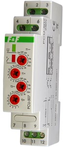 PRZEKAŹNIK CZASOWY 8A STEROWANIE 230V AC 2 STYKI PRZEŁĄCZNE WIELOFUNKCYJNY PCU-507 - PCU-507 - F&F