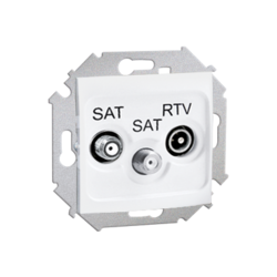 GNIAZDO ANTENOWE SAT-SAT-RTV BIAŁE SIMON 15  - 1591038-030 - KONTAKT SIMON