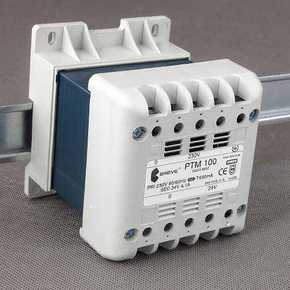 TRANSFORMATOR JEDNOFAZOWY IP21 NA SZYNĘ TH-37 PTM 120 230/ 24V  - 16024-9929 - BREVE