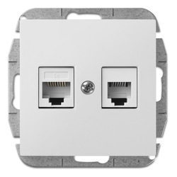 GNIAZDO KOMPUTEROWO-TELEFONICZNE RJ45+RJ11 BIAŁE SENTIA - 1459-10 - ELEKTRO-PLAST NASIELSK