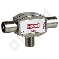 SPLITTERY EKRANOWANE 9.52 MM - 862 MHZ, 1 WEJŚCIE MĘSKIE - 2 WYJŚCIA ŻEŃSKIE - 091002 - LEGRAND