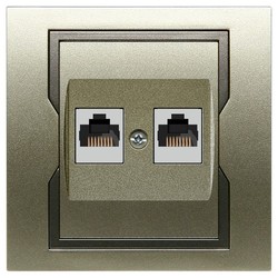 GNIAZDO KOMPUTEROWE PODWÓJNE RJ45 MODUŁ SATYNOWY + GRAFITOWY QUATTRO - 1149-17 - ELEKTRO-PLAST NASIELSK