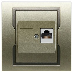 GNIAZDO KOMPUTEROWE RJ45 MODUŁ SATYNOWY + GRAFITOWY QUATTRO - 1148-17 - ELEKTRO-PLAST NASIELSK