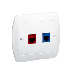 GNIAZDO KOMPUTEROWE RJ45 KAT5E + GNIAZDO TELEFONICZNE RJ12 BIAŁY SIMON AKORD - A5T/11 - KONTAKT SIMON