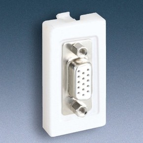 PŁYTKA K45 ZŁĄCZA VGA (D-SUB 15) 45X45MM + WKŁAD ZACISKI ŚRUBOWE CZYSTA BIEL SIMON CONNECT - K100B/9 - KONTAKT SIMON