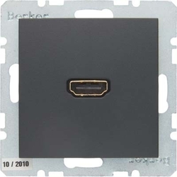 GNIAZDO HDMI ANTRACYT MAT B.KWADRAT/B.3/B.7  - 3315421606 - HAGER - BERKER