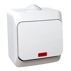ŁĄCZNIK 1-BIEGUNOWY Z PODŚWIETLENIEM IP44 BIAŁY CEDAR PLUS - WDE000514 - SCHNEIDER ELECTRIC