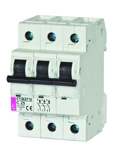 WYŁĄCZNIK NADPRĄDOWY B 16A 3 POLOWY CHARAKTERYSTYKA B ETIMAT10 - 002125716 - ETI