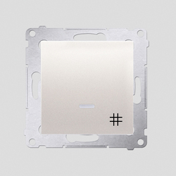 ŁĄCZNIK KRZYŻOWY Z PODŚWIETLENIEM LED (MODUŁ) 10 AX KREMOWY SIMON 54 - DW7L.01/41 - KONTAKT SIMON