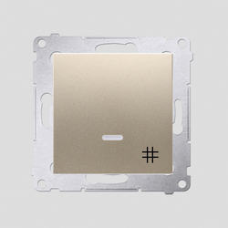 ŁĄCZNIK KRZYŻOWY Z PODŚWIETLENIEM LED (MODUŁ) 10 AX ZŁOTY MAT SIMON 54 - DW7L.01/44 - KONTAKT SIMON
