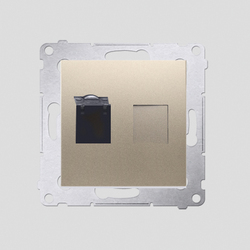GNIAZDO KOMPUTEROWE POJEDYNCZE RJ45 KAT 6 Z PRZESŁONĄ PRZECIWKURZOWĄ (MODUŁ) ZŁOTY MAT SIMON 54 - D61.01/44 - KONTAKT SIMON