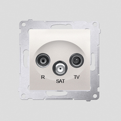 GNIAZDO ANTENOWE RTV-SAT KOŃCOWE TŁUM. RTV 1.0DB SAT 1.0DB; KREMOWE SIMON 54 - DASK.01/41 - KONTAKT SIMON