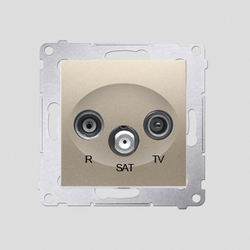 GNIAZDO ANTENOWE RTV-SAT KOŃCOWE TŁUM. RTV 1.0DB SAT 1.0DB; ZŁOTY MAT SIMON 54 - DASK.01/44 - KONTAKT SIMON