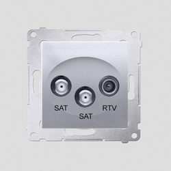GNIAZDO ANTENOWE RTV-SAT-SAT SREBRNY MAT SIMON 54 - DASK2.01/43 - KONTAKT SIMON