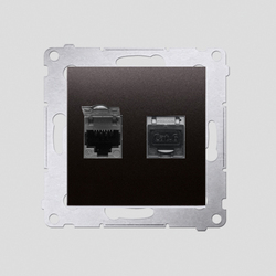 GNIAZDO KOMPUTEROWE PODWÓJNE RJ45 KAT6 EKRANOWANE Z PRZESŁONĄ PRZECIWKURZOWĄ (MODUŁ) SIMON 54 - D62E.01/48 - KONTAKT SIMON