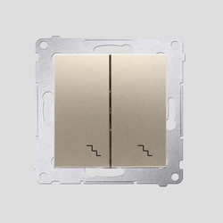 ŁĄCZNIK SCHODOWY PODWÓJNY Z PODŚWIETLENIEM LED (MODUŁ) 10 AX ZŁOTY MAT SIMON 54  - DW6/2L.01/44 - KONTAKT SIMON