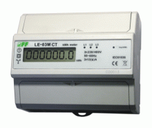 LICZNIK ENERGII ELEKTRYCZNEJ - TRÓJFAZOWY Z PROGRAMOWALNĄ PRZEKŁADNIĄ RS-485 MODBUS, LCD, KL.1 LE-03M CT - LE-03M-CT - F&F