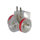 ROZGAŁĘŹNIK WTYCZKOWY 3-GNIAZDA 3X2P+Z 16 A TRANSPARENTNY HELMO - 50634 - LEGRAND