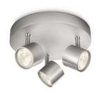 OPRAWA DOMOWA SUFITOWA LED 3X3W IP20 2700K 500LM Z ŹRÓDŁEM EEL=A+ STAR ALUMINIUM - 562434816 - PHILIPS ŹRÓDŁA