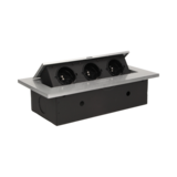 GNIAZDA WPUSZCZANE W BLAT 3X230VAC SREBRNY. - OR-AE-1335/G - ORNO