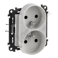 GNIAZDO PODWÓJNE Z UZIEMIENIEM ALUMINIUM VALENA LIFE  - 753390 - LEGRAND
