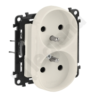 Gniazdo podwójne 2X2P+Z  do ramek kremowe 16A &ndash; 250 V~ - 753290 - LEGRAND