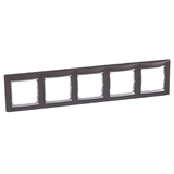 RAMKA PIĘCIOKROTNA POZIOMA WENGE/SREBRO VALENA  - 770375 - LEGRAND
